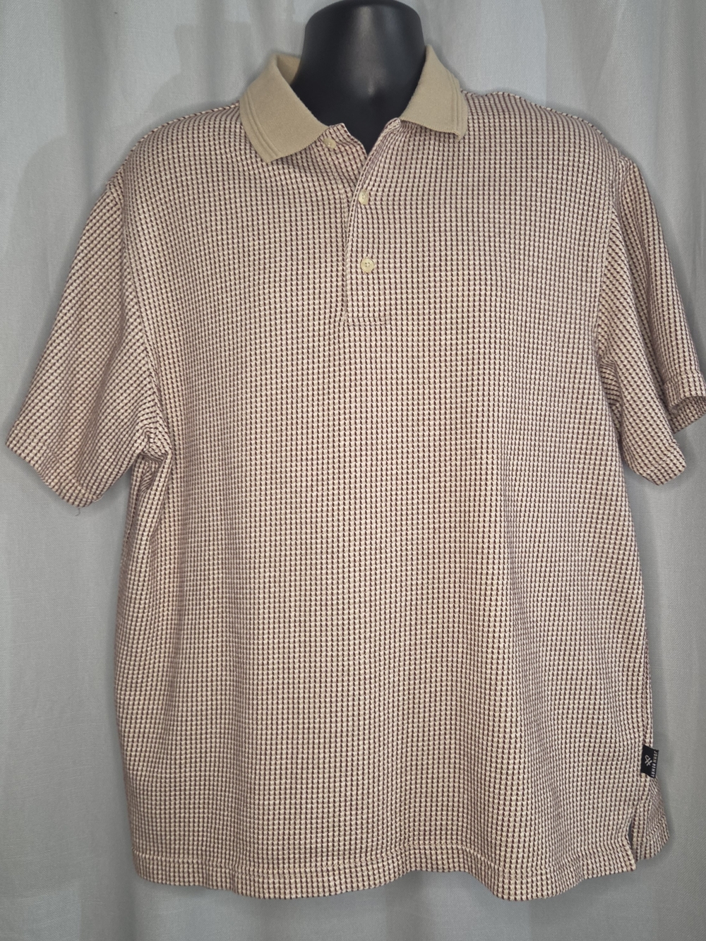 Vintage John Henry Classic Beige Short-Sleeve Polo Shirt Size XL